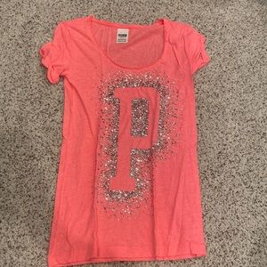 Like New VS Pink Sparkle Tee - Small
